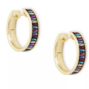 Kendra Scott - Small Baguette-Crystal Hoop Earrings, 1" Kendra Scott